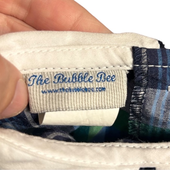 The Bubble Bee plaid Peter Pan top size 24 Mo - Picture 3 of 7